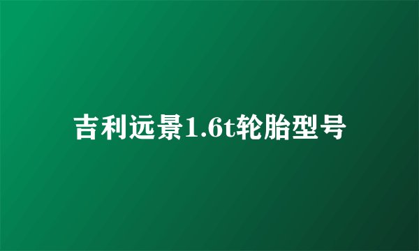 吉利远景1.6t轮胎型号