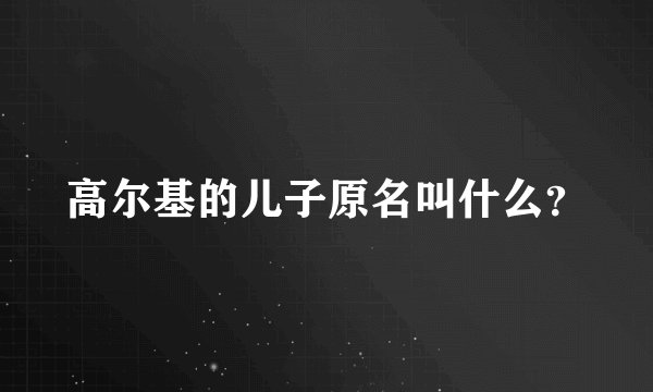 高尔基的儿子原名叫什么?