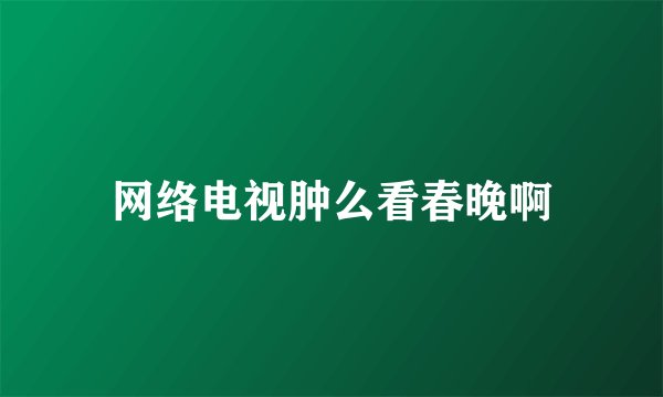网络电视肿么看春晚啊