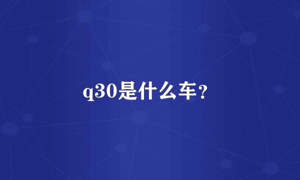 q30是什么车？