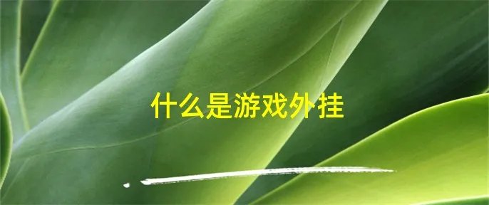 什么是游戏外挂