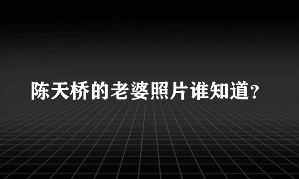 陈天桥的老婆照片谁知道？