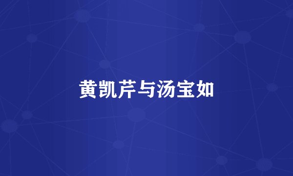 黄凯芹与汤宝如