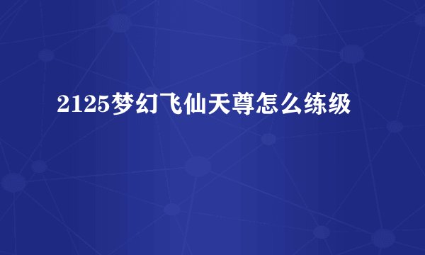2125梦幻飞仙天尊怎么练级