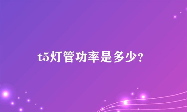 t5灯管功率是多少？