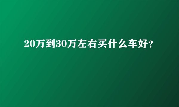 20万到30万左右买什么车好?
