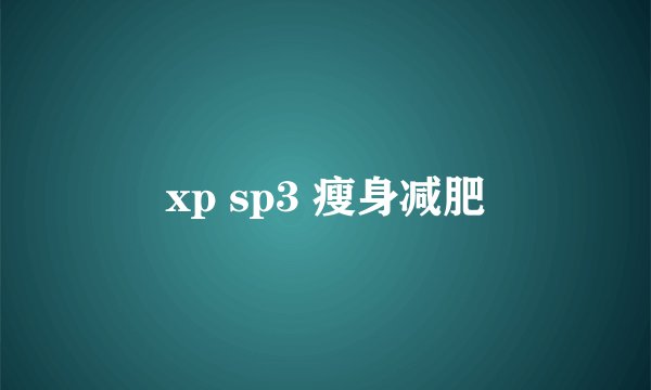 xp sp3 瘦身减肥