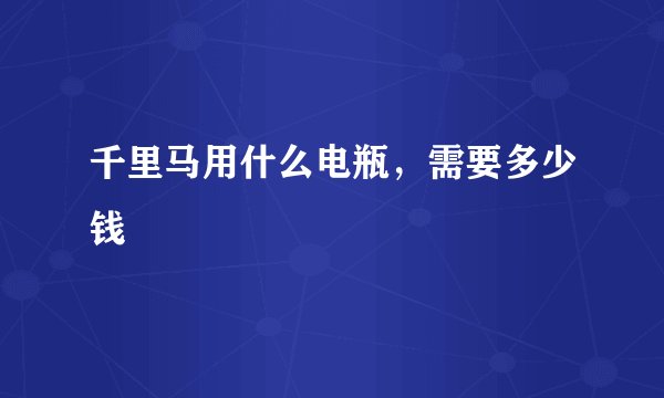 千里马用什么电瓶，需要多少钱