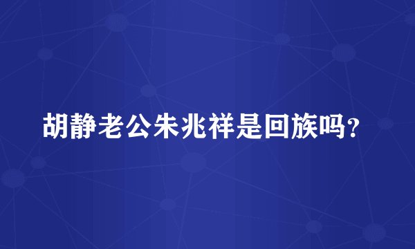 胡静老公朱兆祥是回族吗？