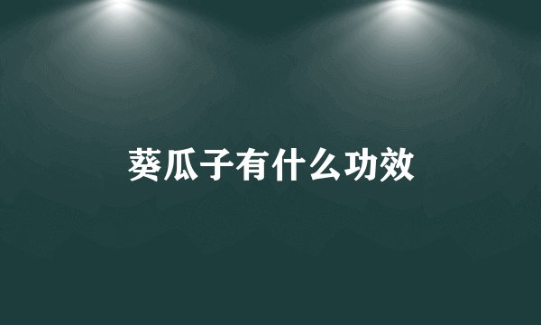 葵瓜子有什么功效