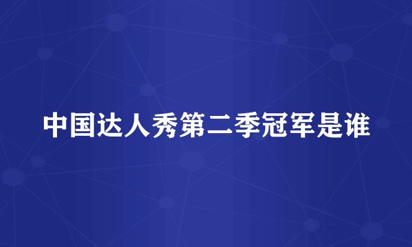中国达人秀第二季冠军是谁