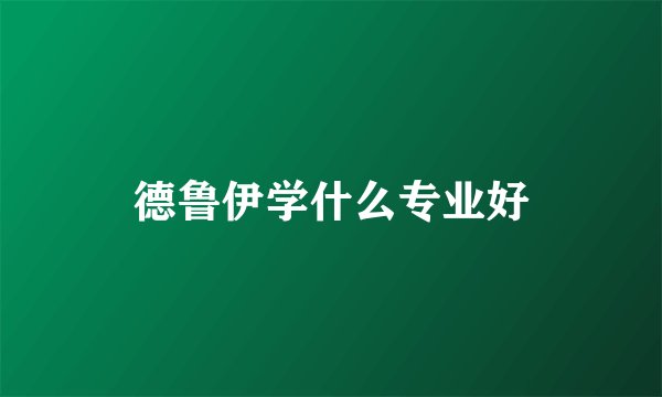 德鲁伊学什么专业好