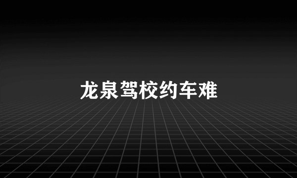 龙泉驾校约车难