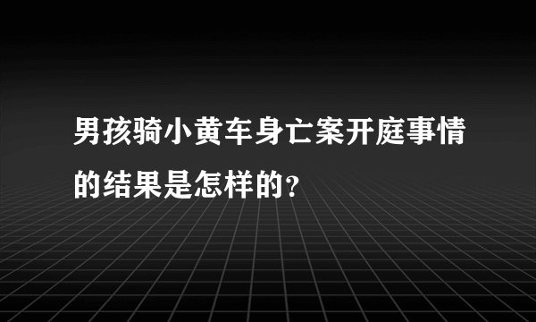 男孩骑小黄车身亡案开庭事情的结果是怎样的？