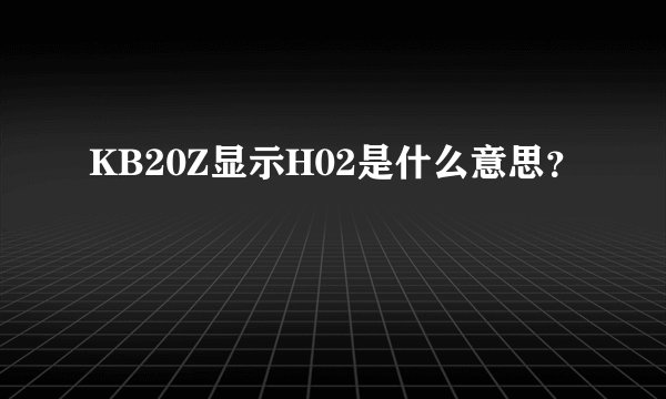 KB20Z显示H02是什么意思？