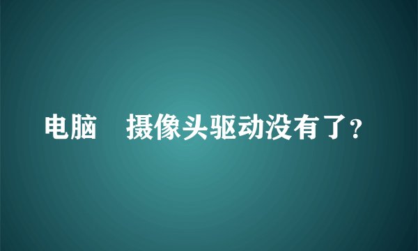 电脑 摄像头驱动没有了?