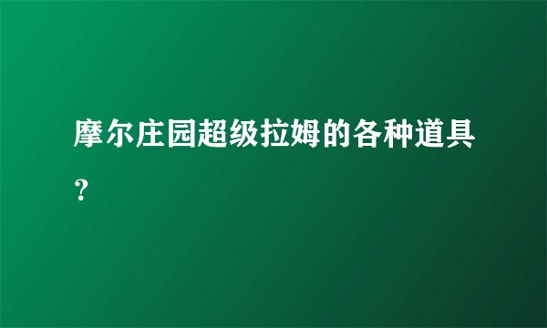 摩尔庄园超级拉姆的各种道具？