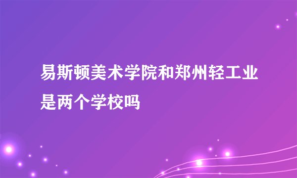 易斯顿美术学院和郑州轻工业是两个学校吗