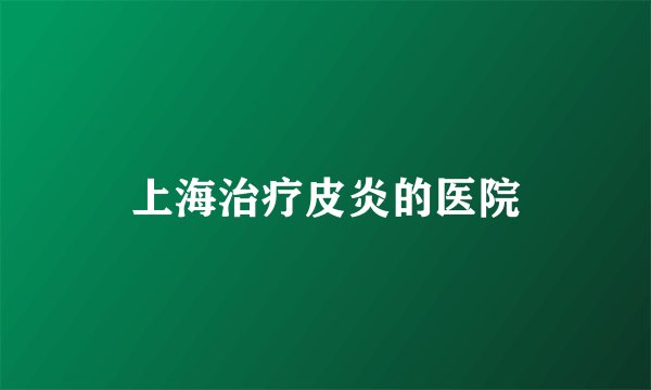上海治疗皮炎的医院
