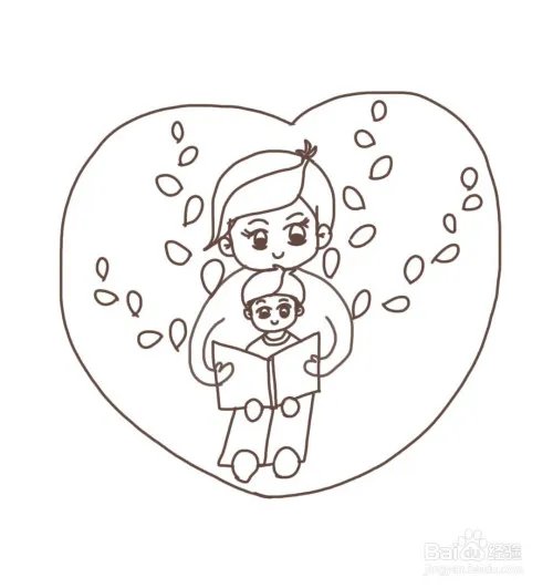 父亲节，怎么画一幅父亲与孩子的简笔画？