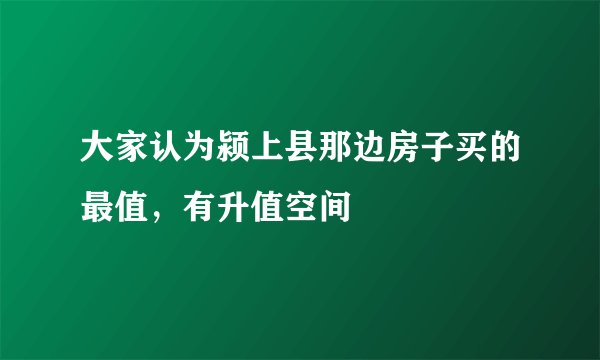 大家认为颍上县那边房子买的最值，有升值空间