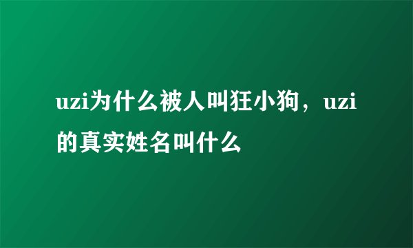 uzi为什么被人叫狂小狗，uzi的真实姓名叫什么