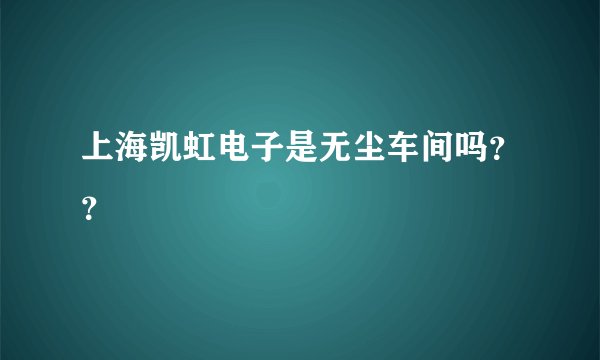 上海凯虹电子是无尘车间吗？？