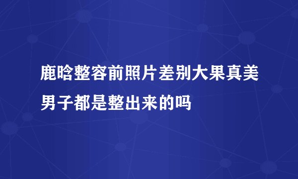 鹿晗整容前照片差别大果真美男子都是整出来的吗