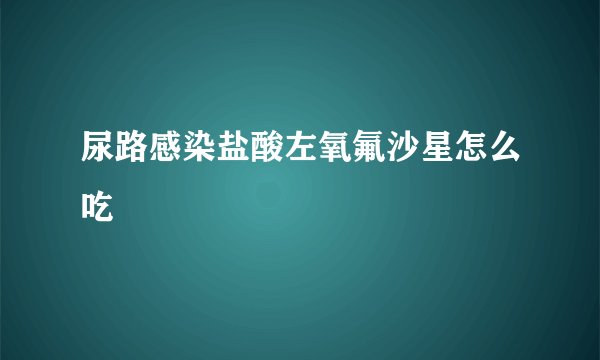 尿路感染盐酸左氧氟沙星怎么吃