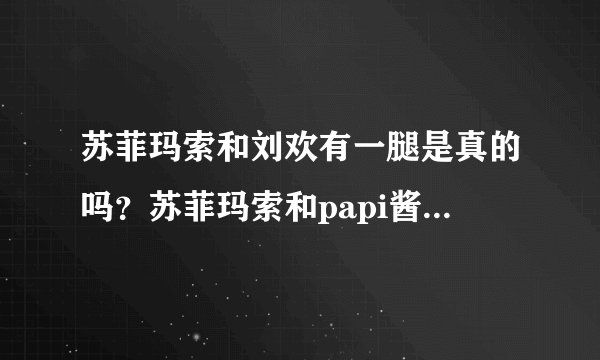 苏菲玛索和刘欢有一腿是真的吗？苏菲玛索和papi酱很像对比图