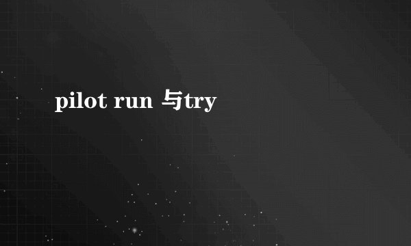 pilot run 与try