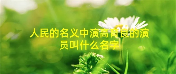 人民的名义中演高育良的演员叫什么名字