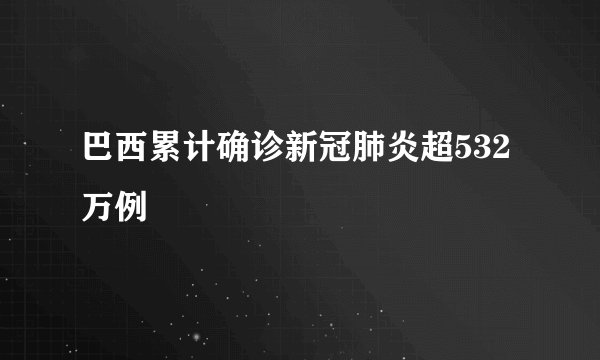 巴西累计确诊新冠肺炎超532万例