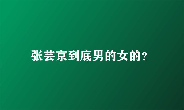 张芸京到底男的女的？