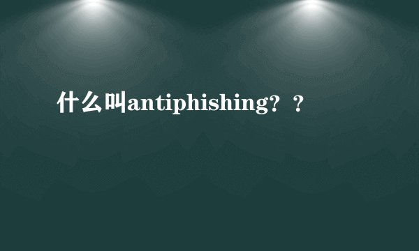 什么叫antiphishing？？