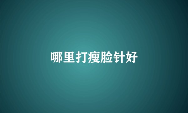 哪里打瘦脸针好