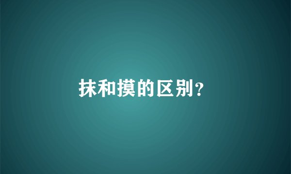 抹和摸的区别？