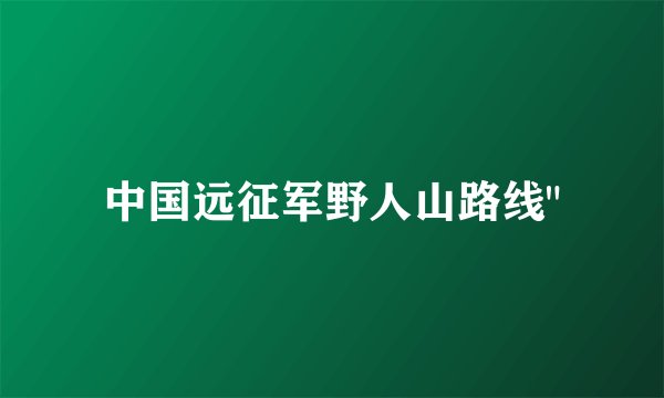 中国远征军野人山路线
