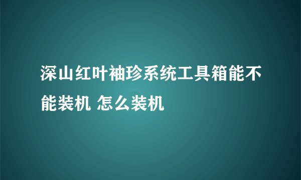 深山红叶袖珍系统工具箱能不能装机 怎么装机