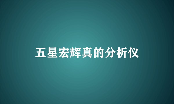 五星宏辉真的分析仪