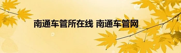 南通车管所在线 南通车管网