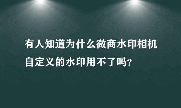 有人知道为什么微商水印相机自定义的水印用不了吗?