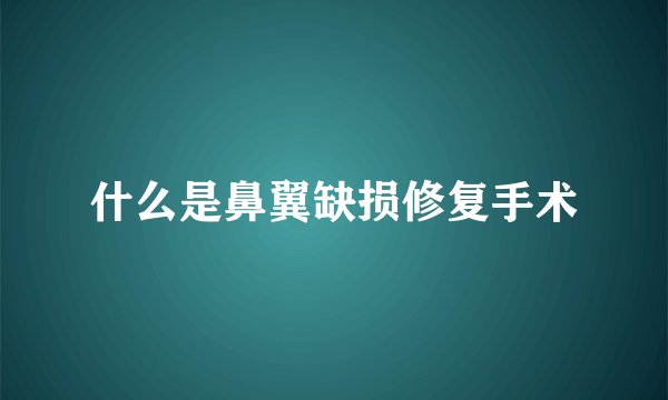 什么是鼻翼缺损修复手术