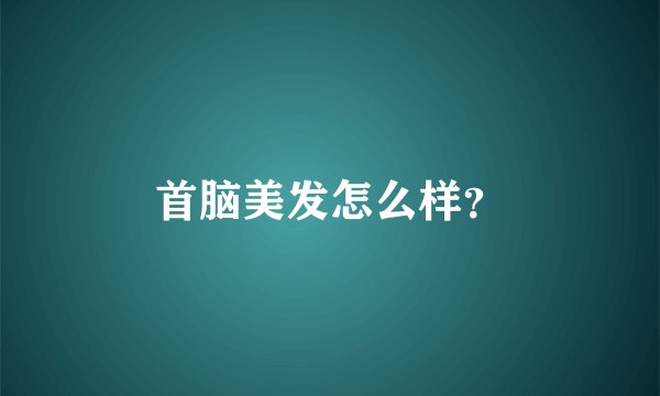 首脑美发怎么样？