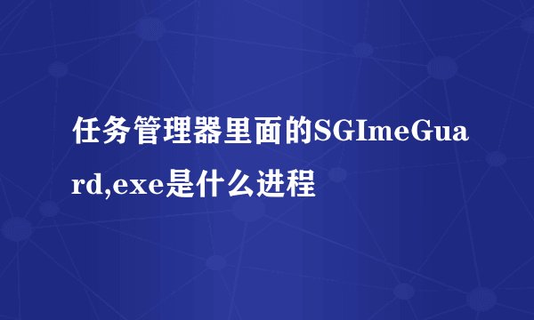 任务管理器里面的SGImeGuard,exe是什么进程
