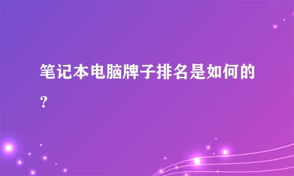 笔记本电脑牌子排名是如何的？