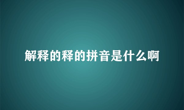 解释的释的拼音是什么啊