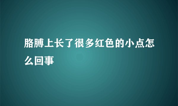 胳膊上长了很多红色的小点怎么回事