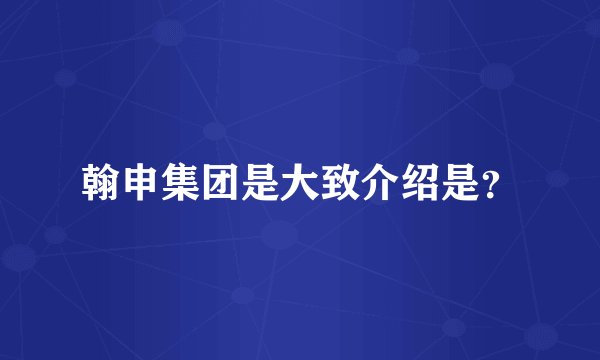 翰申集团是大致介绍是？
