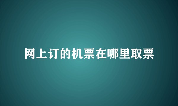 网上订的机票在哪里取票